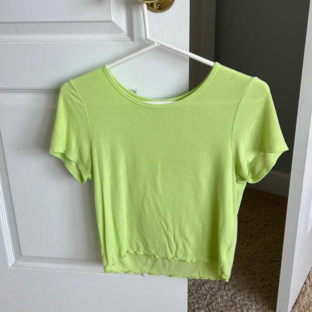 neon american eagle crop top